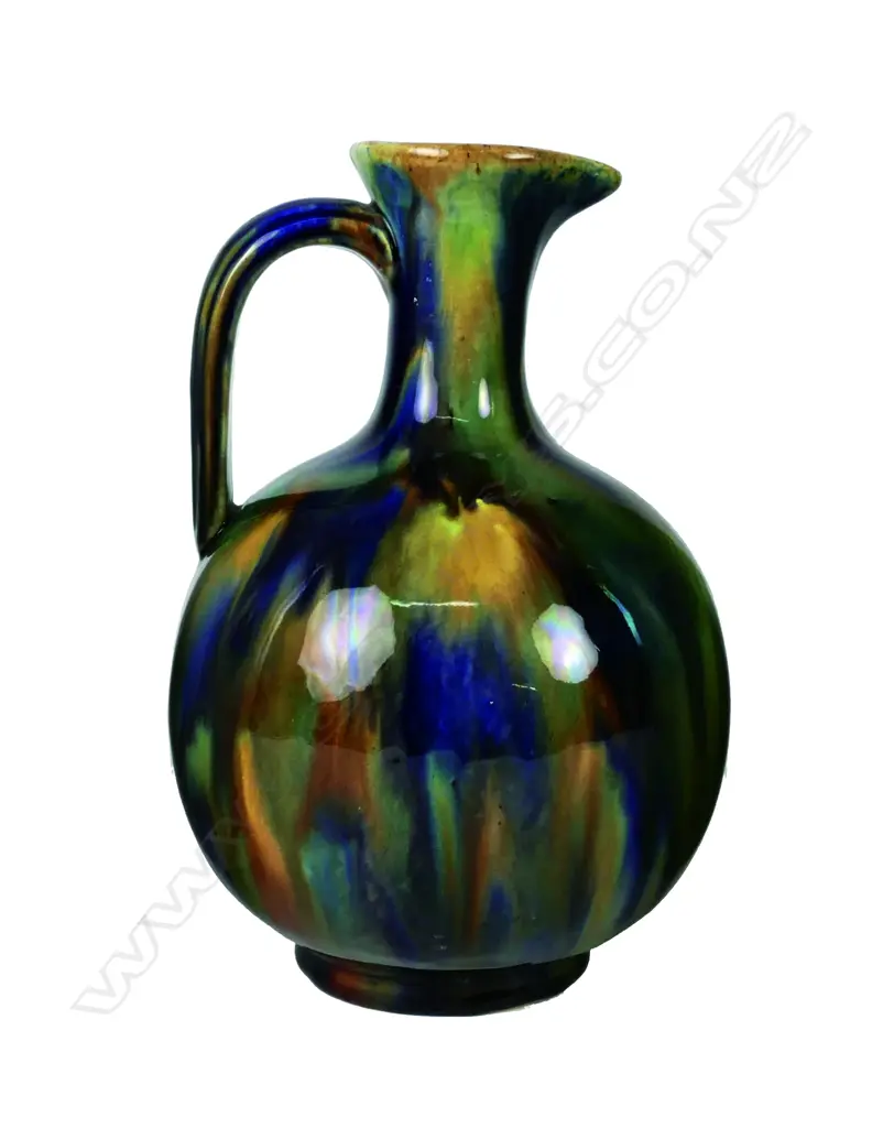 A N.Z. colonial Milton Pottery majolica glazed flagon Image 1++