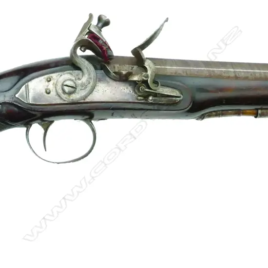 An antique 16 bore flintlock pistol