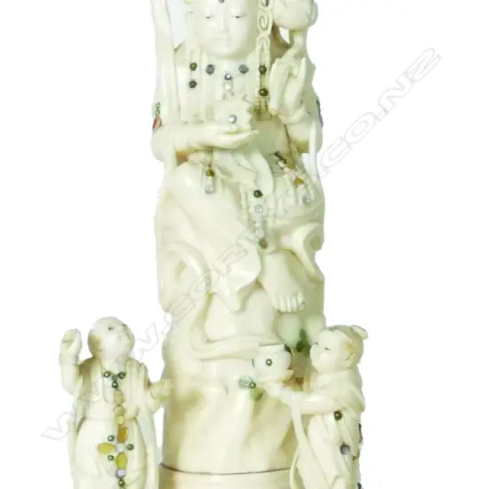 A Japanese marine ivory carving of Kwannon