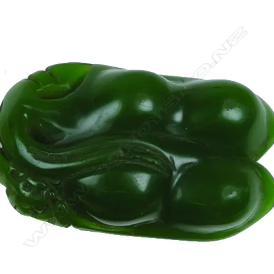 A Chinese deep green jade pendant