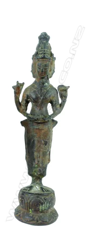 2 ANTIQUE BUDDHA FIGURES, WOOD/METAL Image 1++