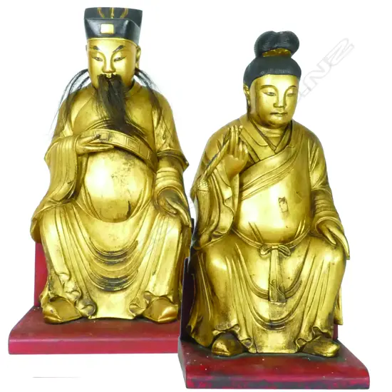 A pair of Chinese shrine figures