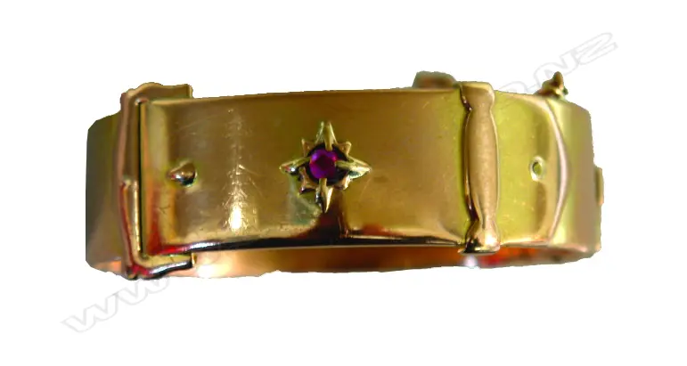 A rare New Zealand colonial heavy 15ct. yellow gold bangle made by E.J.Thompson Image 1++