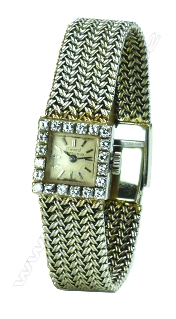 A 18ct. white gold and diamond Girard Perregaux lady's watch Image 1++