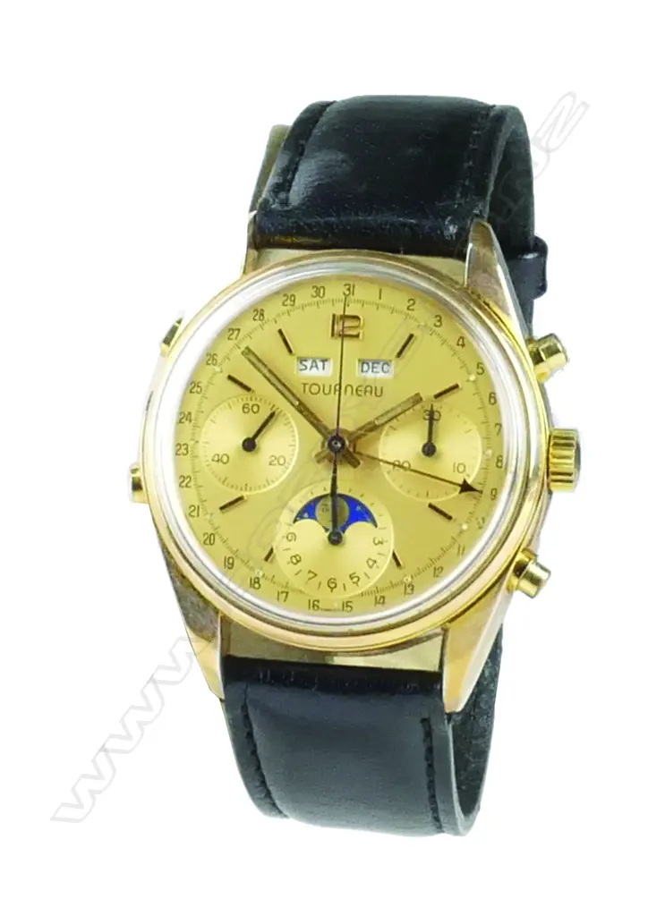 A vintage gent's Tourneau complication chronograph wristwatch Image 1++