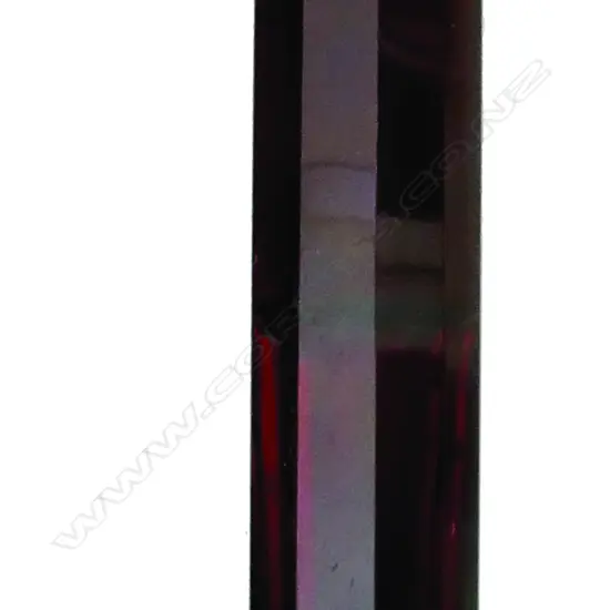 A Victorian gilded silver plate and ruby glass double-ended scent bottle