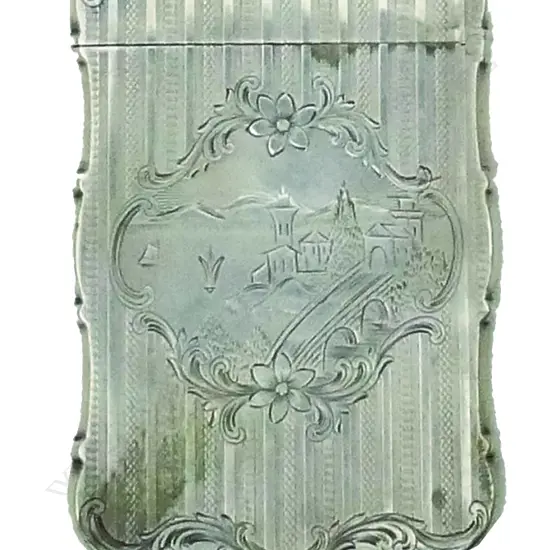 A Continental silver card case