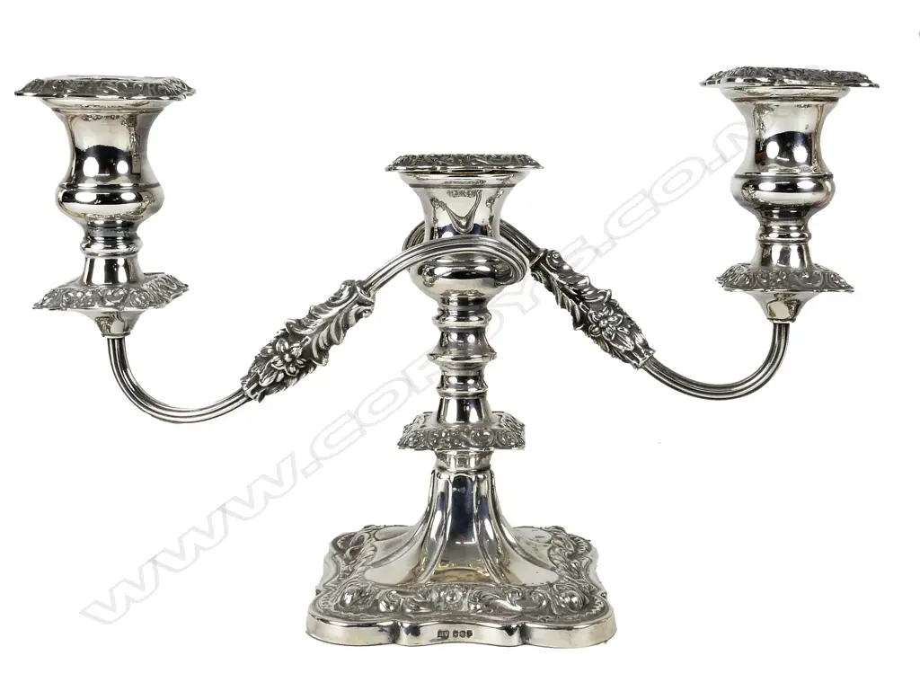 An uncommon silver candelabra in the Georgian style Image 1++