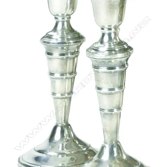 A pair of American sterling silver candlesticks