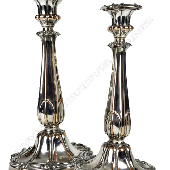 A pair of Old Sheffield Plate candlesticks