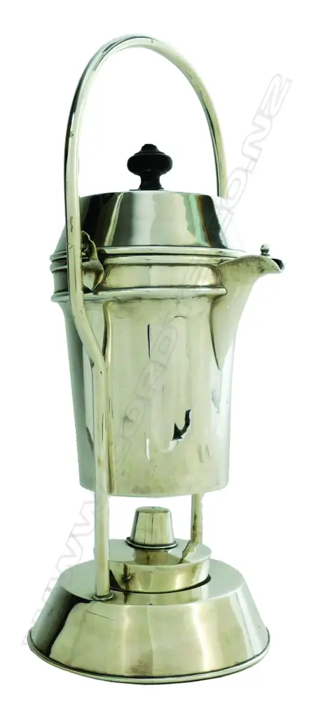 A rare N.Z. early 20thC silver spirit kettle by 'Petersens Ltd' Image 1++