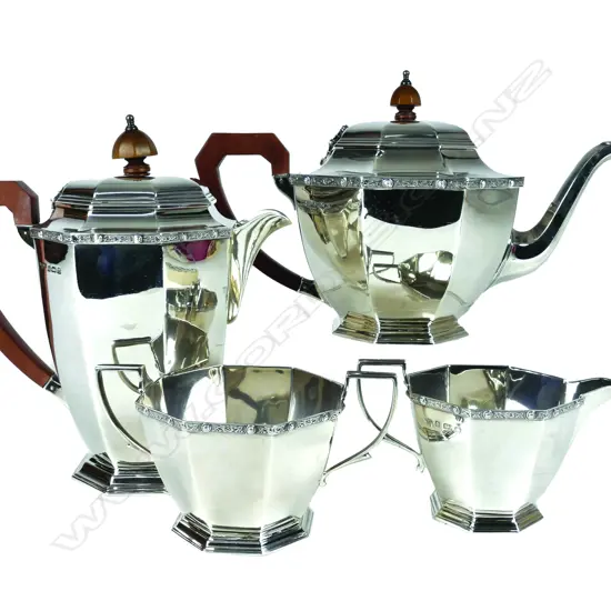 An Art Deco four-piece tea service