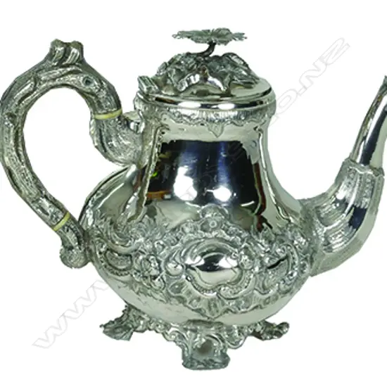 A 19thC Dutch silver small proportion coffee pot