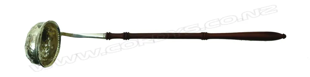 An unmarked silver toddy ladle Image 1++