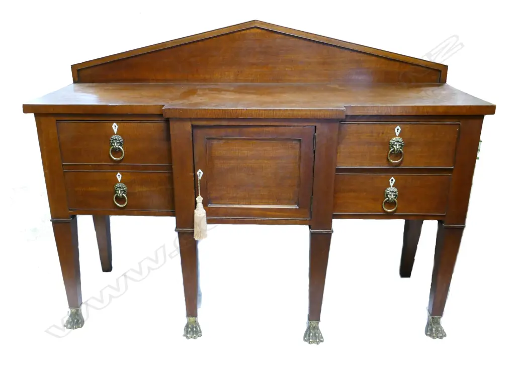 A late Georgian mahogany breakfront sideboard Image 1++