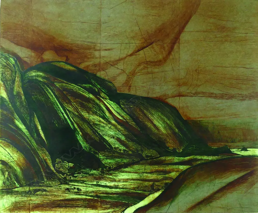 Stanley Palmer 'Towards Pararaha' limited edition bamboo lithograph 6/50 Image 1++