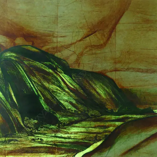 Stanley Palmer 'Towards Pararaha' limited edition bamboo lithograph 6/50