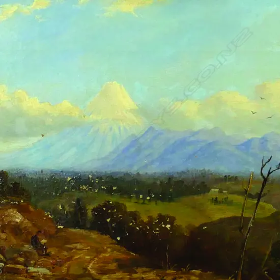 Charles Blomfield 'Mount Egmont' (from near the township of New Plymouth possibly on the Omata Road)