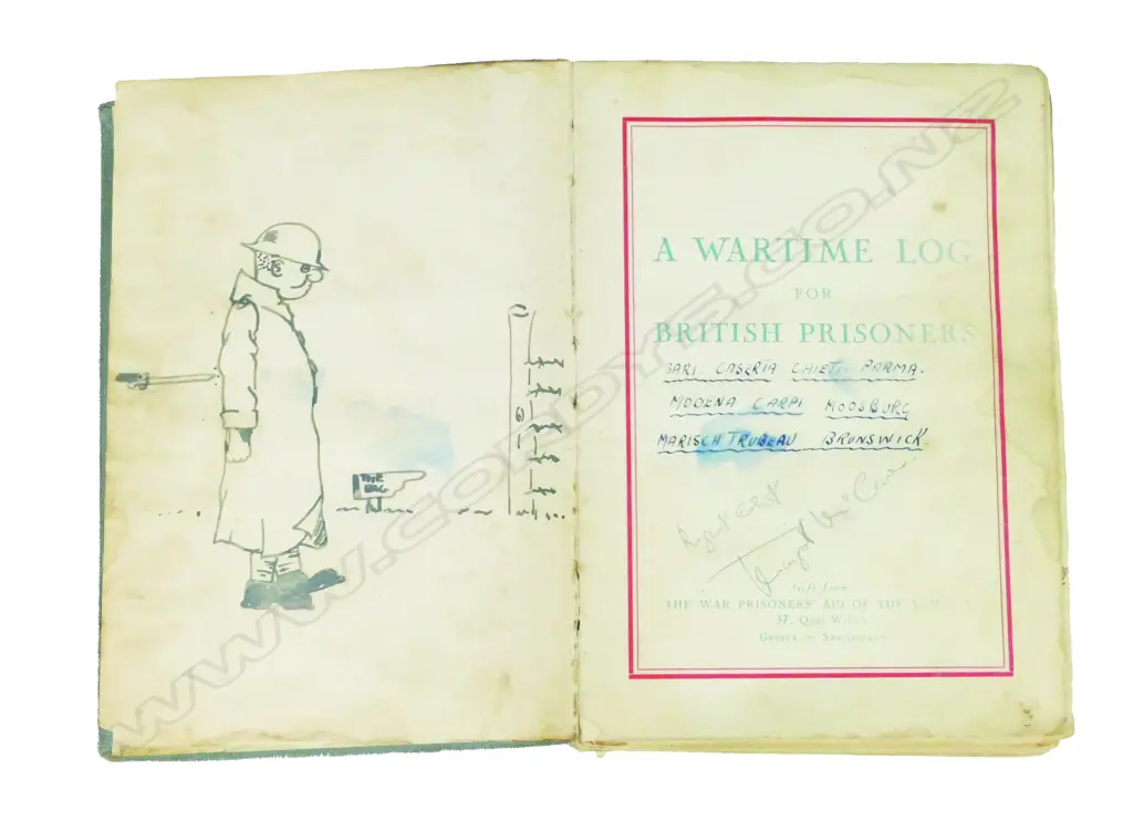 A WWII POW log book of Lieut. Kenneth Joseph Michael Payne Image 1++