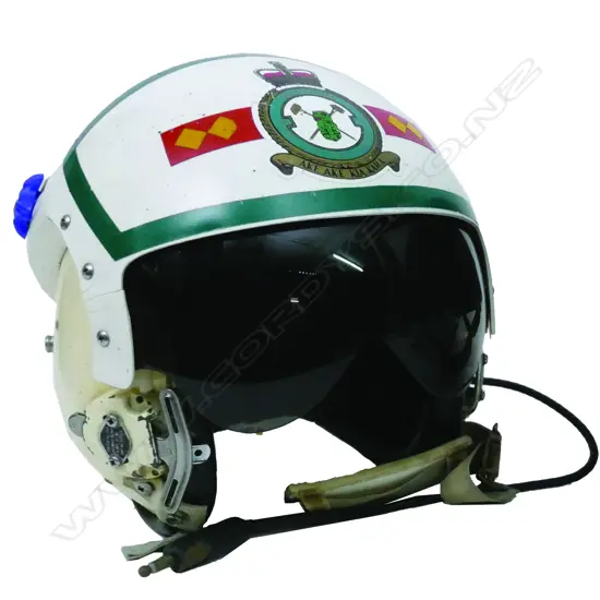 Flying helmet of Sqn Ldr 'Ching' Fuller RAF (USAF attached