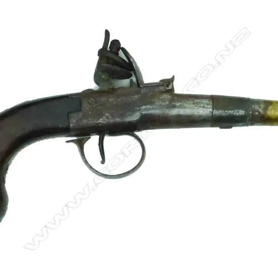 An 18thC Canon Barrell flintlock pistol