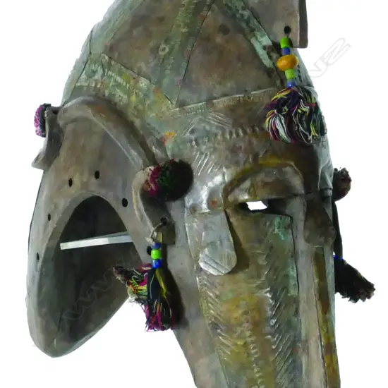 A West African carved wood Janus mask