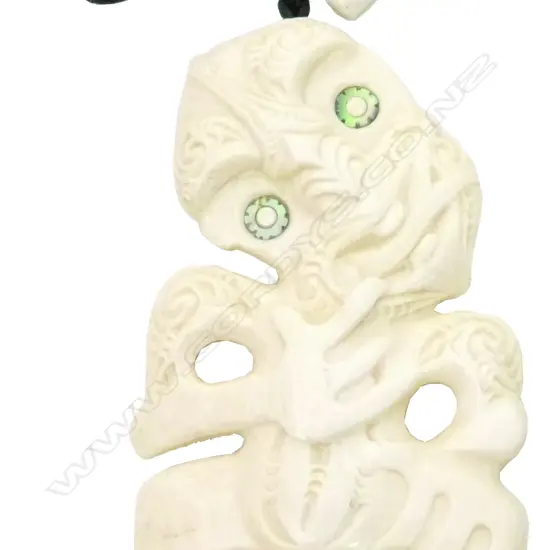 Charlie Wilson carved whale bone hei tiki