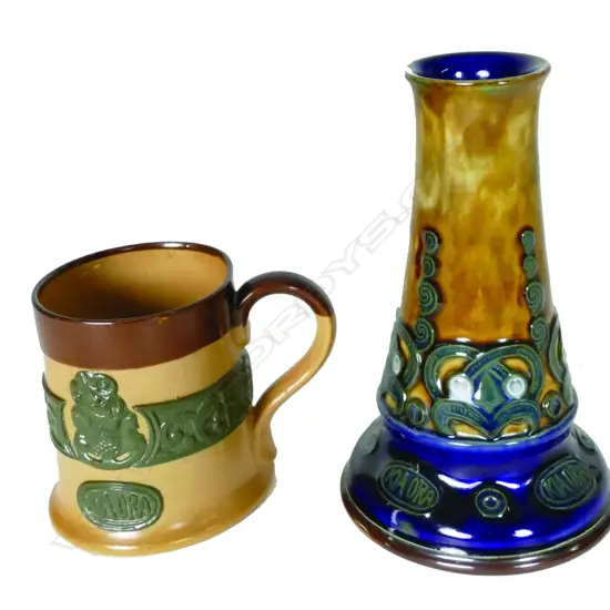 A Royal Doulton 'Kia Ora' vase and tankard
