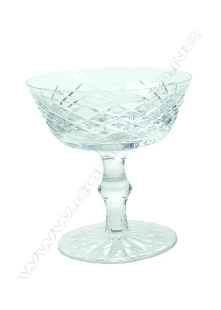 A set of nine Waterford crystal 'Comeragh' saucer champagnes Image 1++