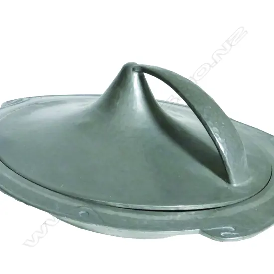 An English Pewter dish and cover designed by Archibald Knox for Liberty & Co.