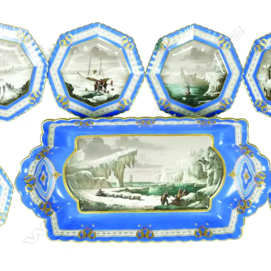 An early 20thC Polar decorated set of plates