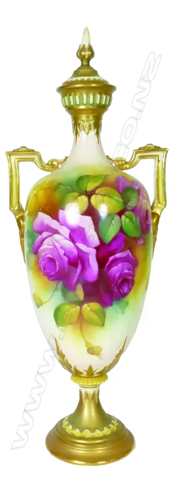 A Royal Worcester lidded urn Image 1++