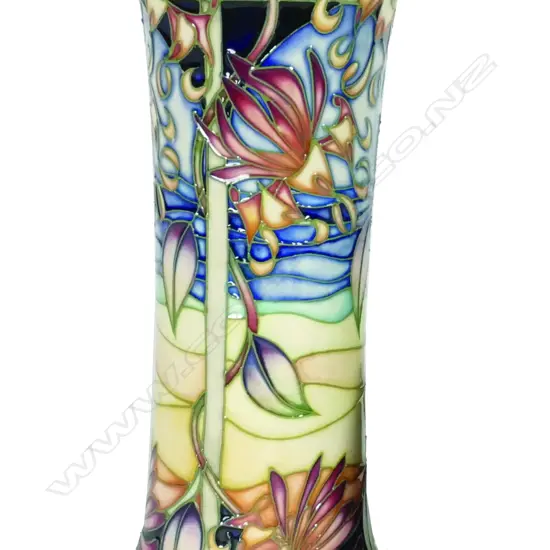 A rare modern Moorcroft trial design trumpet form vase