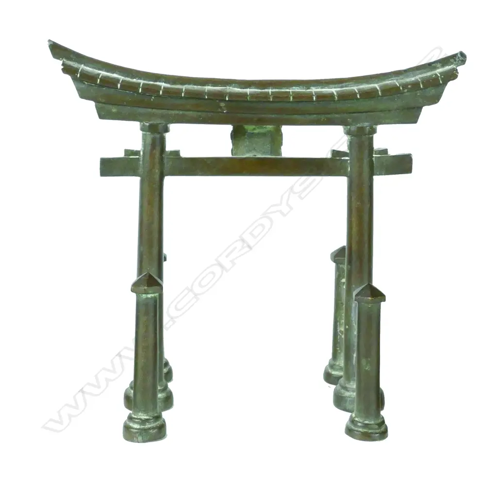 A Japanese small bronze model of a temple gateway from the Nogawa workshop Image 1++