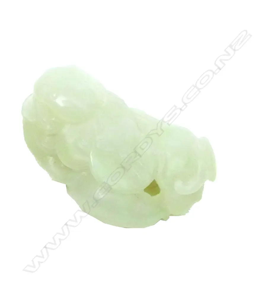 A quality Chinese carved white jade toggle Image 1++