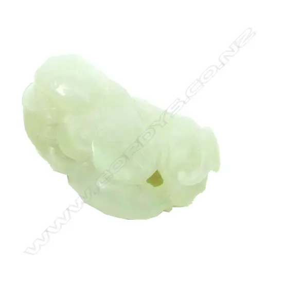 A quality Chinese carved white jade toggle
