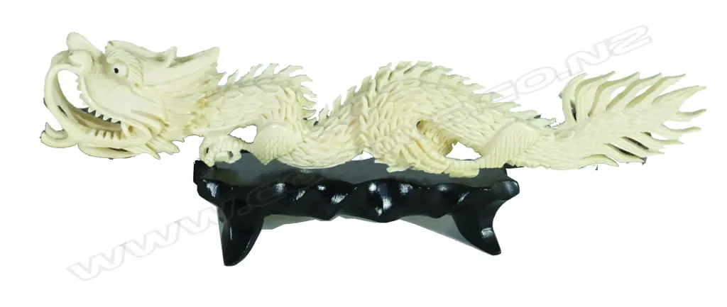 A Chinese ivory carving of a dragon Image 1++