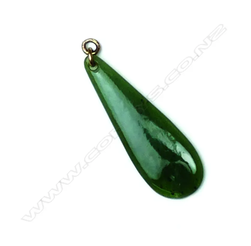 GREENSTONE PENDANT - 9CT. MOUNT Image 1++