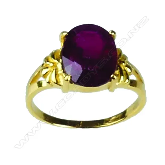 A 22ct. yellow gold and ruby lady's dress ring