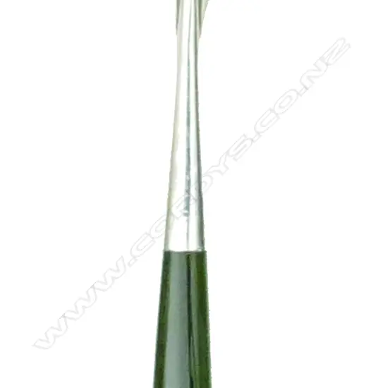 An early 20thC silver and greenstone toasting/pickle fork