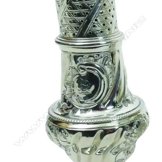 A George III silver caster shaker