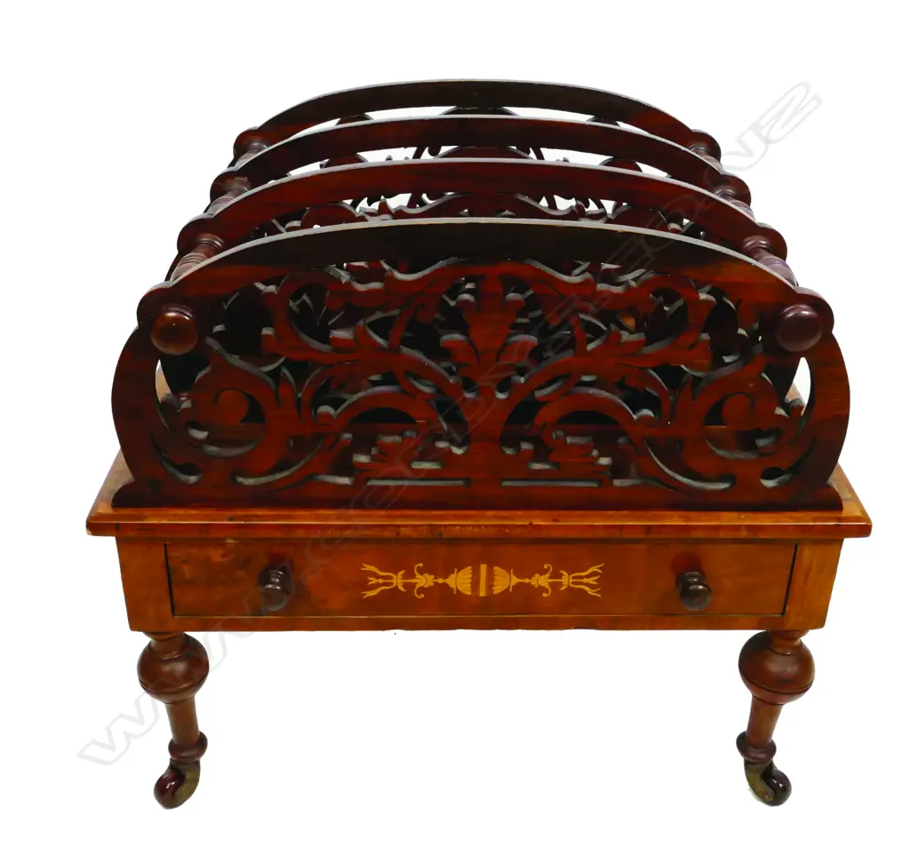 A Victorian walnut canterbury Image 1++