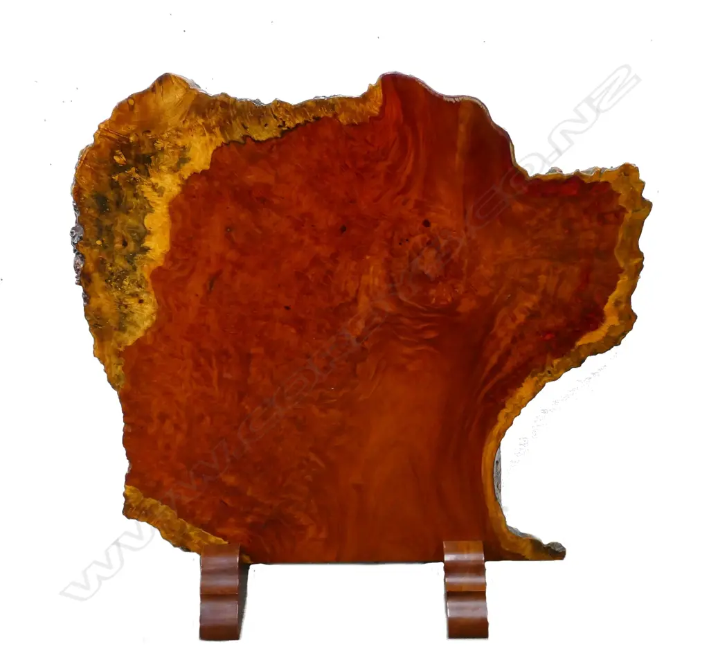 A mid-20thC Burmese rosewood burr slab room stand Image 1++