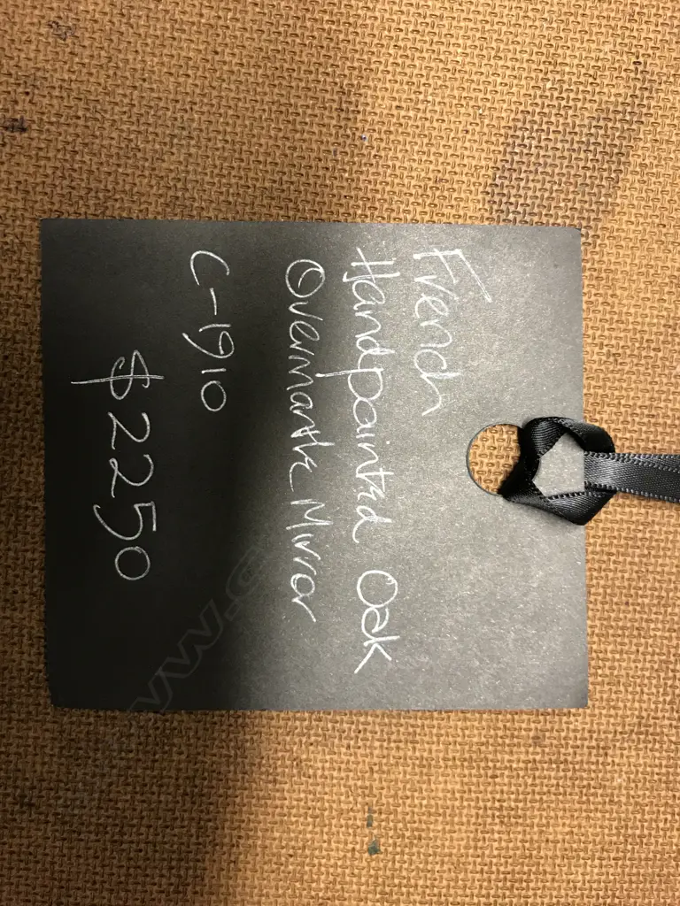 A late 19thC oak overmantel mirror with painted panel Image 1++