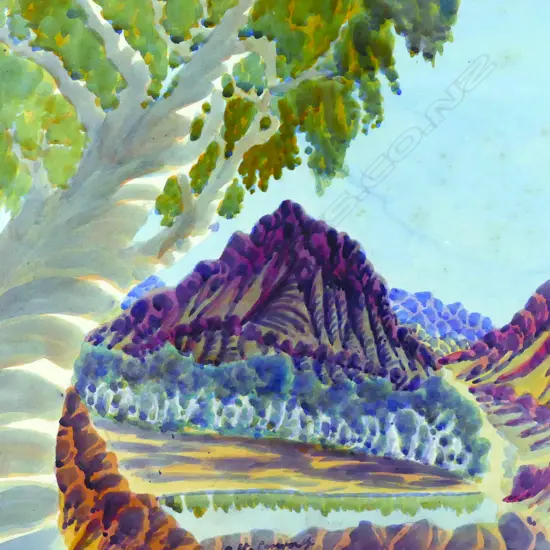 Otto Pareroultja (Aust. 1914-73) Totemic landscape and ghost gum