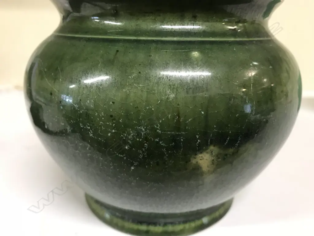 Two Luke Adams green glaze items Image 1++