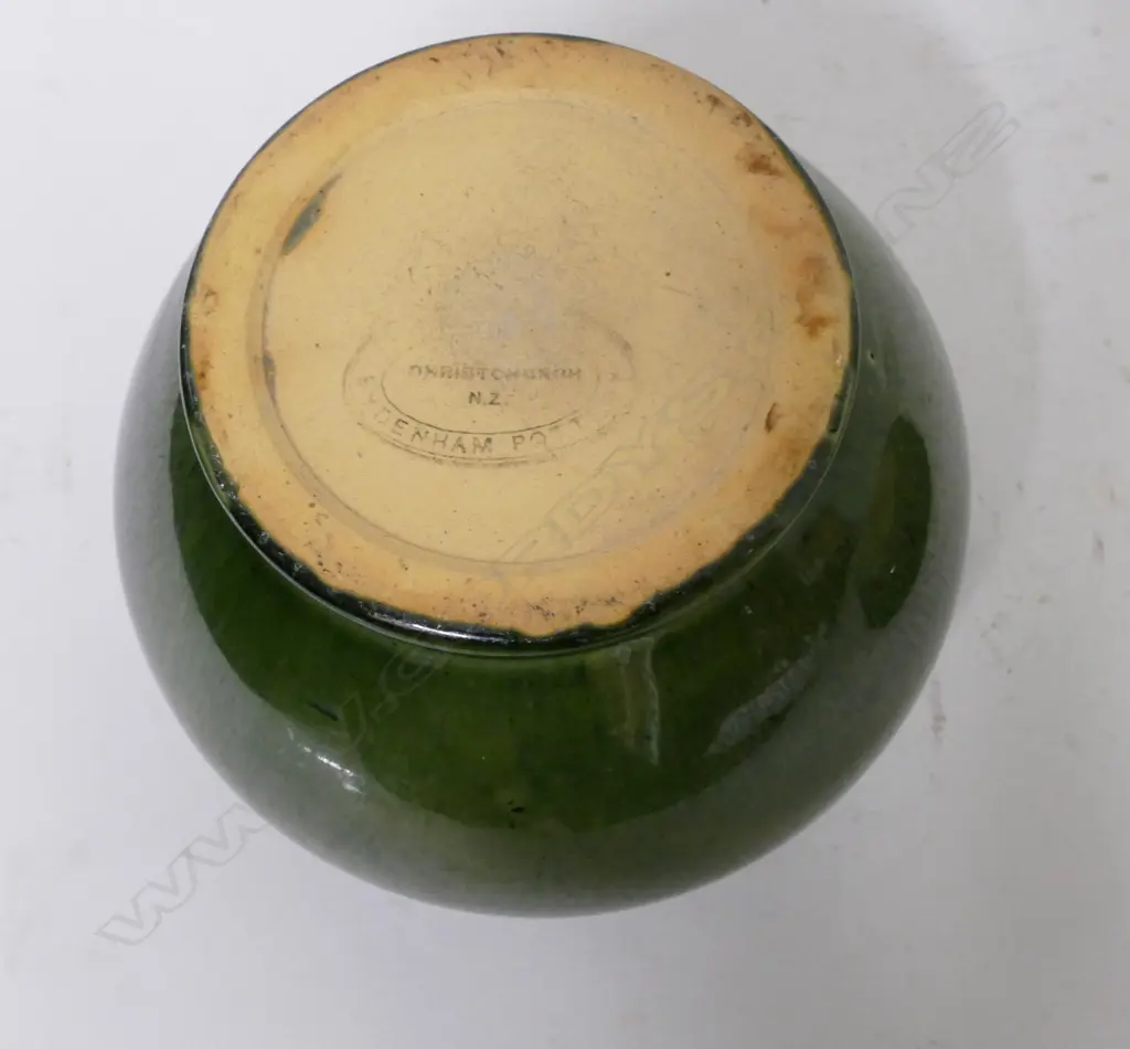 Two Luke Adams green glaze items Image 1++