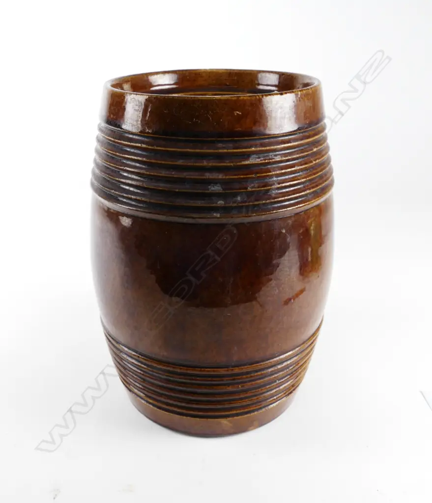 P. Hutson & Co. brown glaze barrel Image 1++