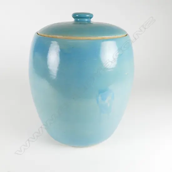 Timaru Potteries large lidded ovoid storage pot