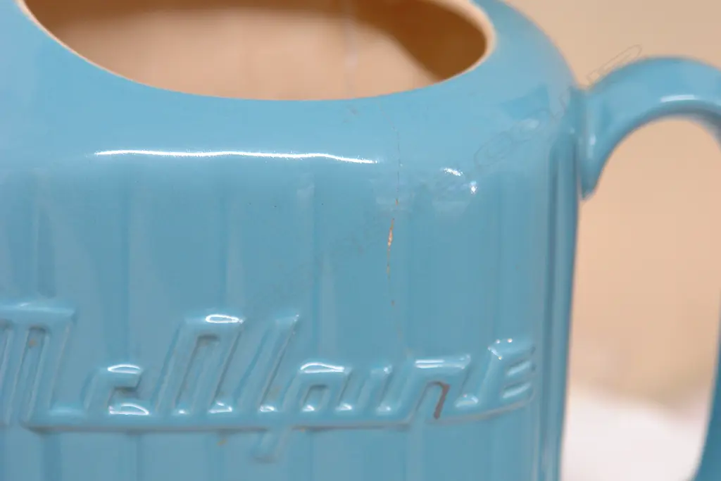 An uncommon Crown Lynn teal blue McAlpine/Prestcold refrigerator jug Image 1++